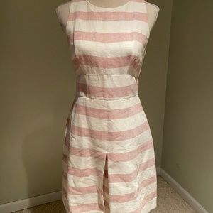 J. Crew Sleeveless Pink & Tan Dress